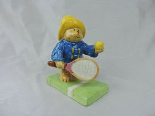 Vintage Paddington Bear Playing Tennis Figurine By Toscany 1987 Eden Collectible
