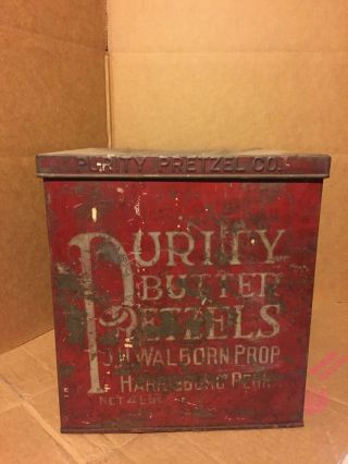 Vintage Purity Pretzel Co.  Metal Box Counter Display