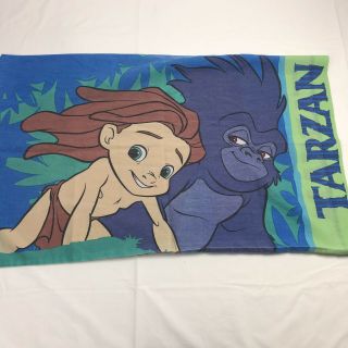 Disney Tarzan Standard Size Pillowcase 2 - Sided Terk Tantor Vintage 1990 