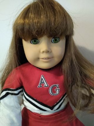 American Girl Doll Brown Hair Green Eyes Pleasant Company Comes With 4 Oufits