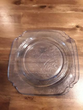 Vintage Depression Federal Glass Madrid Blue Luncheon Plate 9 Inch Guc 