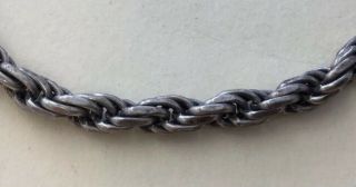 Vintage Sterling Silver 925 Chunky Rope Bracelet 7.  5 