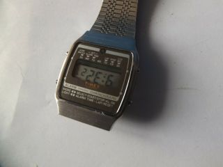 A Vintage Stainless Steel Cased Timex Quartz Led Display Chronometer