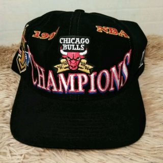 Vintage Logo Athletic Chicago Bulls 1997 Nba Champions Snapback Cap Hat
