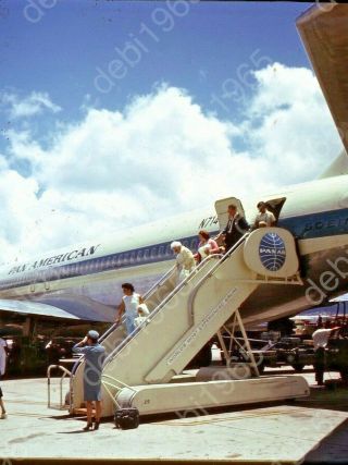 Vintage Slide Sl87 ☆ 1975 Pan Am Airlines Airplane Stewardess 072a