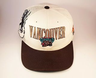 Vintage Vancouver Grizzlies Snapback Hat Nba 90s Sports Specialties Ivory Euc