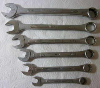 Vintage S - K 6 Piece Combination Wrenches,  12 Point,  3/8 ",  1/2 " To 3/4 ",  U.  S.  A.