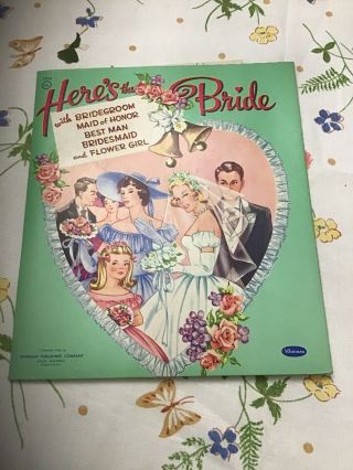 Vintage 1950s Here’s The Bride Paper Dolls Book Whitman 1956