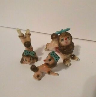 3 Vintage Poodle Dog Figurines Made In Japan