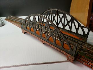 Vintage Bing Gbn Bavaria Tin Toy Railroad Train Bridge Prewar