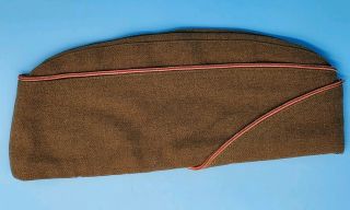 Ww2 Vintage Us Army Medical Corps Em Overseas Cap Olive Drab Garrison Hat 1940