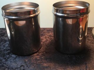 VINTAGE STAINLESS STEEL MEDICAL CANISTERS - SET OF 2 - 7” X 5” With Lid 3
