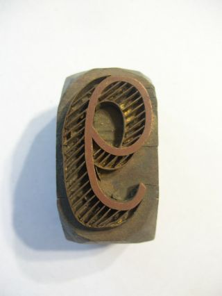 Number " 9 " - Cool Design : Vintage Metal On Wood Type Block : 1 1/4 " X 2 1/4 "