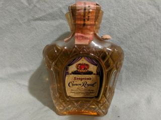 Vintage Miniature Mini 1/10 Pint Liquor Bottle Seagrams Crown Royal 