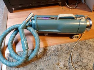 Vintage Model L 1970s Blue Retro Canister Vacuum Cleaner