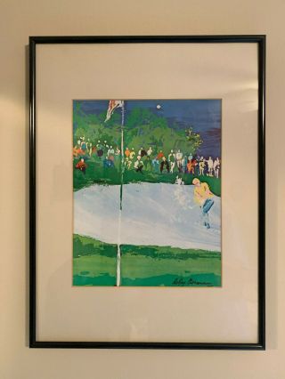 Vintage 1973 Leroy Neiman Golf Print,  12 " X 16 " Framed And Matted,  2718,  Signed