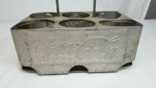 Vintage COCA COLA Coke Aluminum Metal DRINK CARRIER 6 - Pack Bottle Holder 2