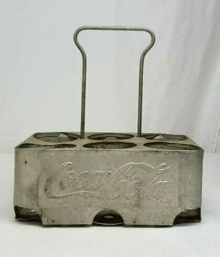 Vintage COCA COLA Coke Aluminum Metal DRINK CARRIER 6 - Pack Bottle Holder 6