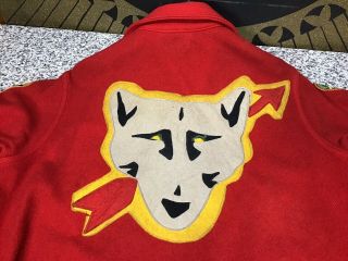 Vintage Official Boy Scouts Red Wool Jacket w/ OA Minsi Lodge 5 Wolf Patches 4