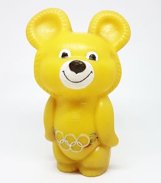 Ussr Vintage Olympic Games Moscow 1980 Bear Misha Mascot Souvenir 21cm 8.  2inch