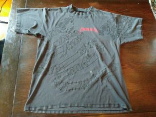 Vtg Metallica Pushead Black Snake All Over Concert Tour T Shirt 1992 Distressed