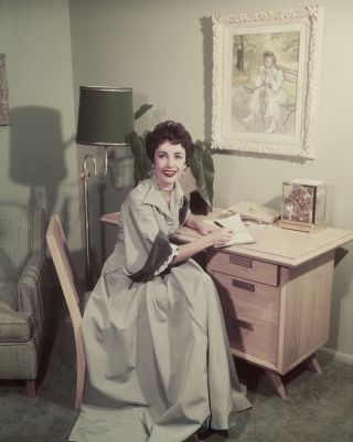 Elizabeth Taylor Vintage Candid Portrait By Writing Desk 1940 
