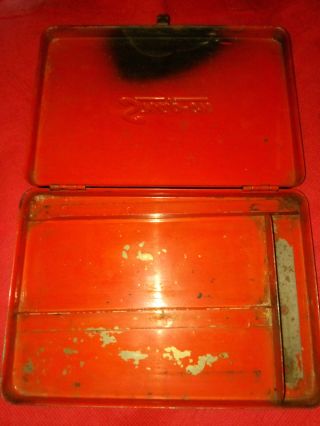 Snap - On Vintage Metal Tool Storage Case Red Black - Case Only Empty
