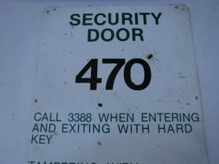 RARE Vintage Metal Atomic Energy Nuclear Power Plant Security Door Sign Trespass 3