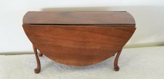 Vintage Jeannie And Wes Faurot Real Walnut Oval Drop Leaf Dining Room Table