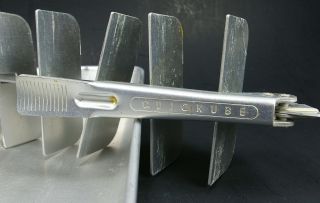 2 Vintage Frigidaire Quickube Aluminum 14 Ice Cube Trays - Handle Action Breaker 3