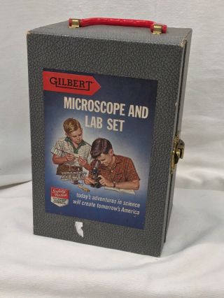 Vintage 1950 ' s Gilbert Chemistry Kit Microscope and Lab Set 13081 Parts 2