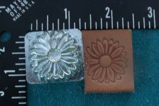 Leather Tools/ Vintage Craftool Usa 2d/3d 1 " Stamp 8492 Sunflower