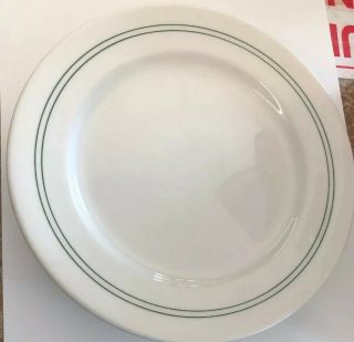 Set Of 4 Vintage Syracuse China 8 3/4” Dinner Plate,  Restaurant Ware,  Green Band
