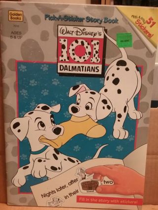 Walt Disney 101 Dalmatians Pick A Sticker Story Book Vintage 1995 51 Stickers