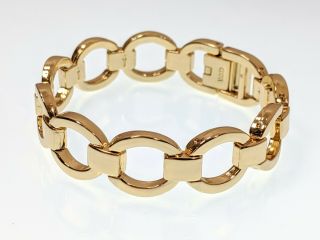 Lovely Vintage Jewellery Gold - Tone Open Link Bracelet Sighed China