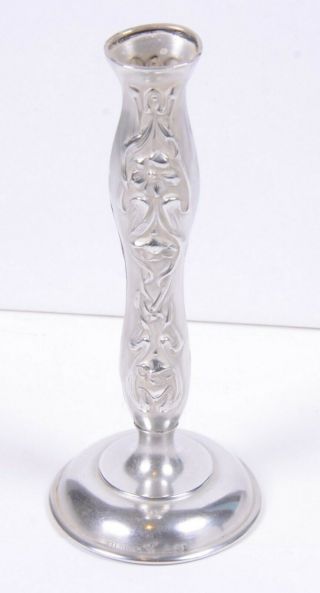 Vintage Sterling Silver Bud Vase Flower Motif With Trademark A21 5.  5 " H X 2.  25 " D