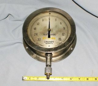 Vintage Crosby Vacuum Pressure Gauge Test Gage 7 "