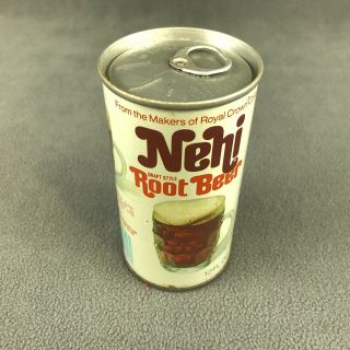 Nehi Root Beer Vintage 70s Steel Pop Top Soda Can Bottom Drained
