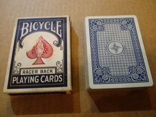 Vintage Blue Racer Back Bicycle Playing Card Deck 52,  2j W/ Box