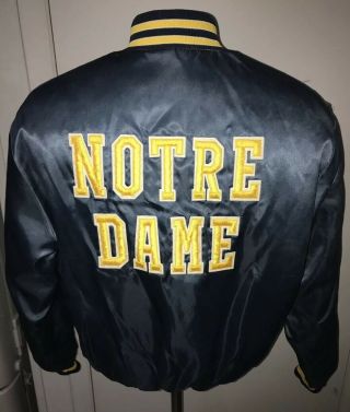 Vintage Notre Dame Fighting Irish Swingster Satin Jacket Insulated Mens Large Nd