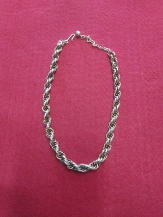 Vintage Necklace Trifari Pat Pend 16” Gold Tone Chain Choker