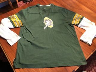 Nfl Vintage Green Bay Packers Old Logo Long Sleeve Xxl Shirt Sleeve Stripes Look