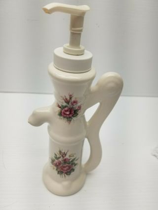 Athena Pottery Glynda Turley Rose Rhapsody Vintage Floral Soap Lotion Dispenser