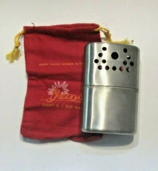 Vintage Giant Size Jon - E Hand Warmer With Bag Alladdin Mig Co.  Patented 1970 Usa