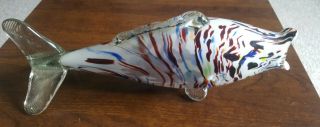 Vintage Large Murano Glass Fish Sculpture Multicoloured