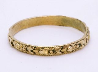 Vintage Uncas 10K Yellow Gold Filled Baby Child ' s Flower Floral Ring Band less 1 5