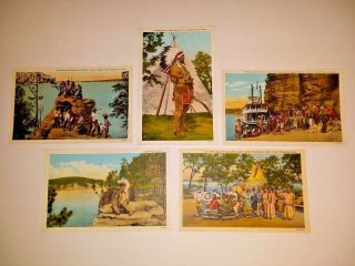 Post Cards Winnebago Indians,  Wisconsin Dells,  Wis. ,  5 Vintage