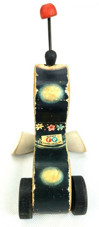 Vintage Fisher Price Susie Seal Antique Wooden Pull Toy 623 Made In USA 3