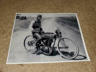 Vintage Motorcycle Rp Photograph Harley Davidson Racing Bike 8 Valve 8 X 10