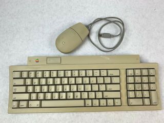 Vintage Apple Keyboard Ii For Macintosh Iigs M0487 Apple Mouse Ii M2706 Combo